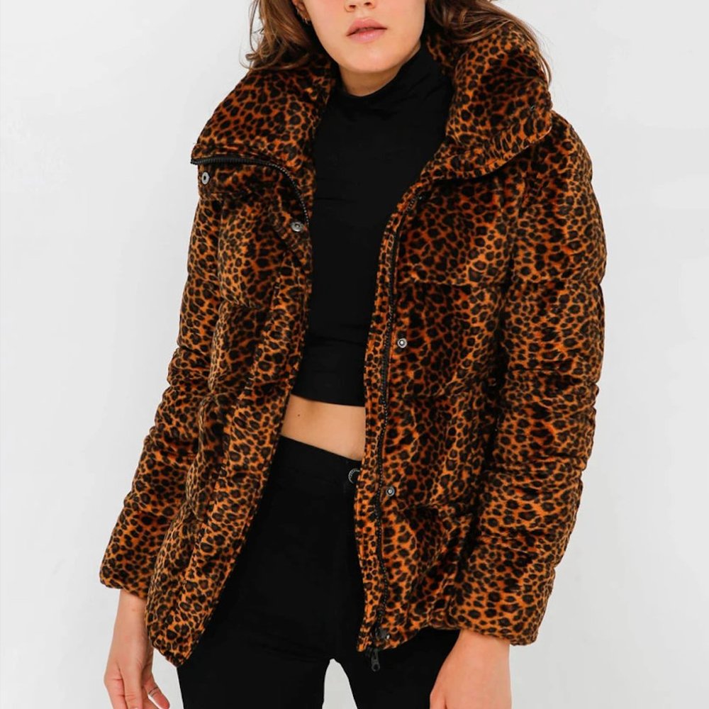 Leopard Puffer Coat